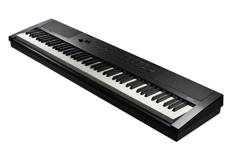 Kurzweil Ka E1 88-Key Weighted Hammer Action Digital Piano with 20 flagship Voices + Power Supply + Sustain Pedal (Black) - Musical Instrument Warehouse