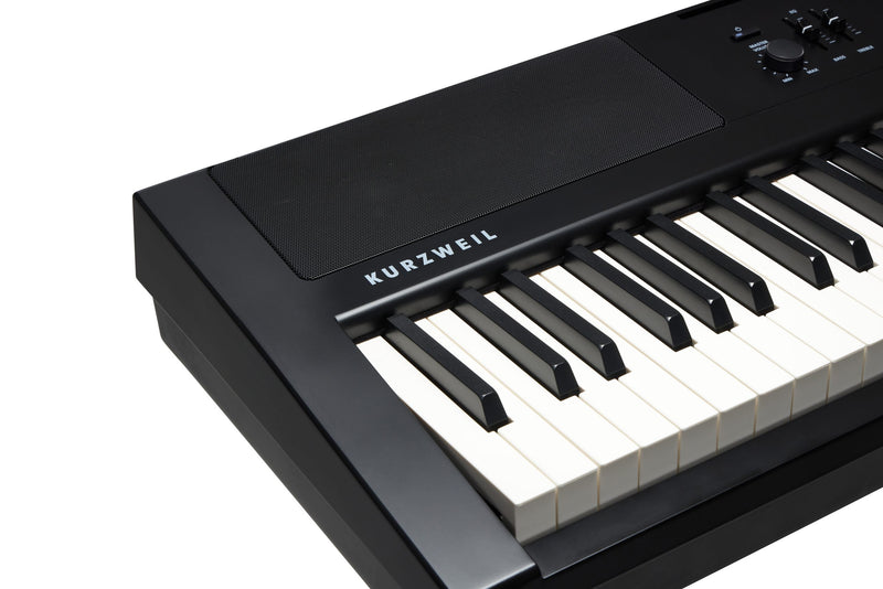 Kurzweil Ka E1 88-Key Weighted Hammer Action Digital Piano with 20 flagship Voices + Power Supply + Sustain Pedal (Black) - Musical Instrument Warehouse