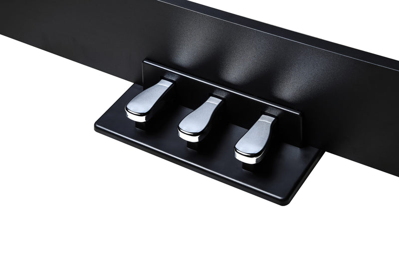 Kurzweil ST-3 Piano stand Compatible for Kurzweil KaE1 Series Piano, Wooden, Built-in three-pedal system with Soft, Sostenuto, and Sustain pedal Black - Musical Instrument Warehouse