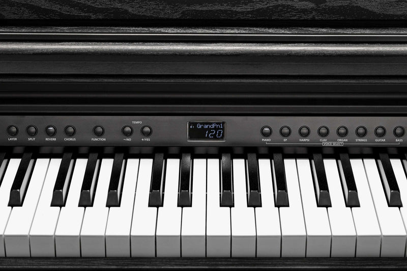 Kurzweil CUP E1 Home Digital Upright Piano | 88 Keys, Bluetooth+MIDI & USB Connectivity, Rosewood Finish - Musical Instrument Warehouse