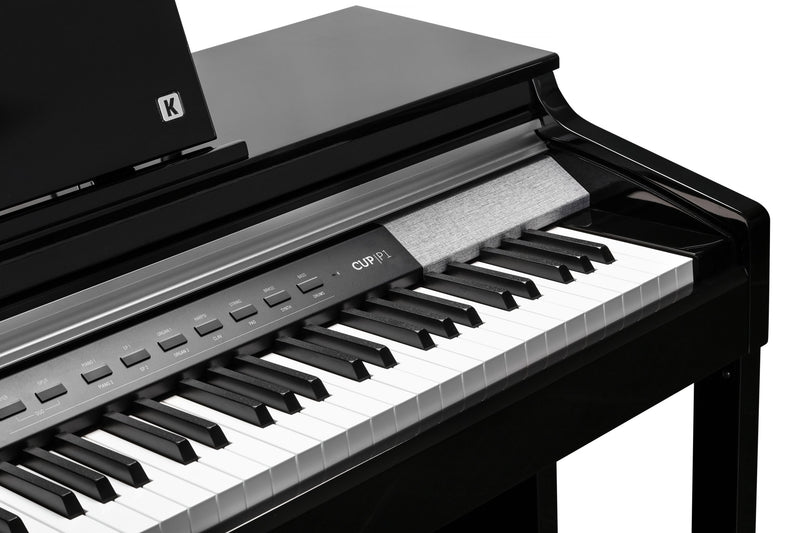 Kurzweil CUP P1 Home Digital Upright Piano | 88 Keys, Bluetooth+MIDI & USB Connectivity, Black Polish - Musical Instrument Warehouse