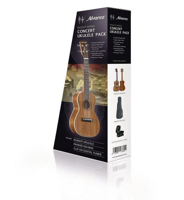 Alvarez RU90-CP Regent Series Concert Ukulele Pack w/Tuner and Gig Bag