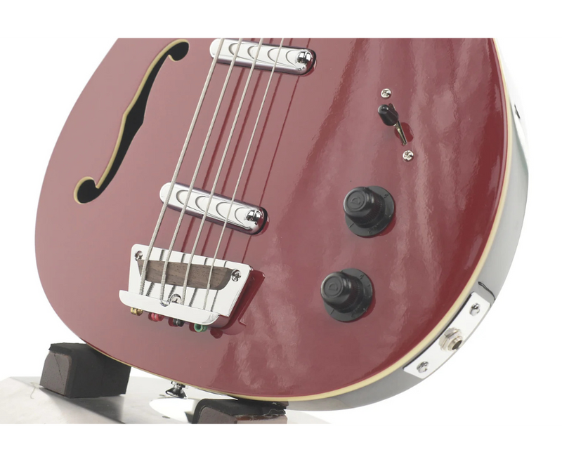 Danelectro Longhorn Semi-hollowbody Bass Guitar Red - D58LHB-RED - Musical Instrument Warehouse