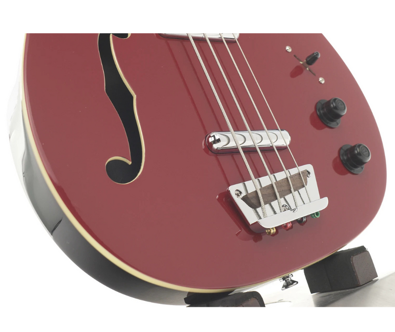Danelectro Longhorn Semi-hollowbody Bass Guitar Red - D58LHB-RED - Musical Instrument Warehouse