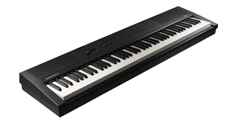 Kurzweil Ka E1 88-Key Weighted Hammer Action Digital Piano with 20 flagship Voices + Power Supply + Sustain Pedal (Black) - Musical Instrument Warehouse