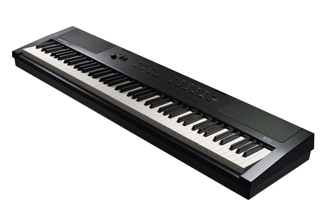 Kurzweil Ka E1 88-Key Weighted Hammer Action Digital Piano with 20 flagship Voices + Power Supply + Sustain Pedal (Black)