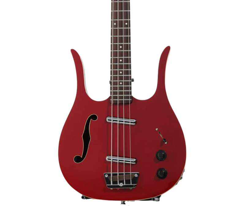 Danelectro Longhorn Semi-hollowbody Bass Guitar Red - D58LHB-RED - Musical Instrument Warehouse