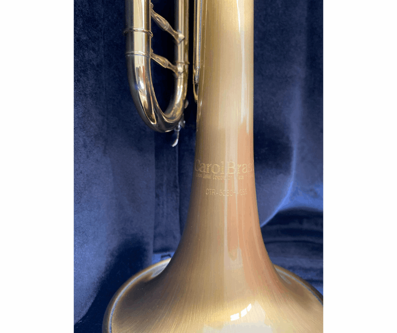 CarolBrass CTR-5060H-GSS-Bb-SLB Professional Bb Trumpet - Satin Lacquer Bell with Case - Musical Instrument Warehouse