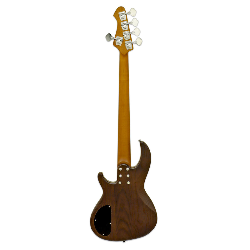 Aria Pro II 313-BB/5 -Detroit Electric Bass Guitar Bourbon Barrel Finish 5-Strings - Musical Instrument Warehouse