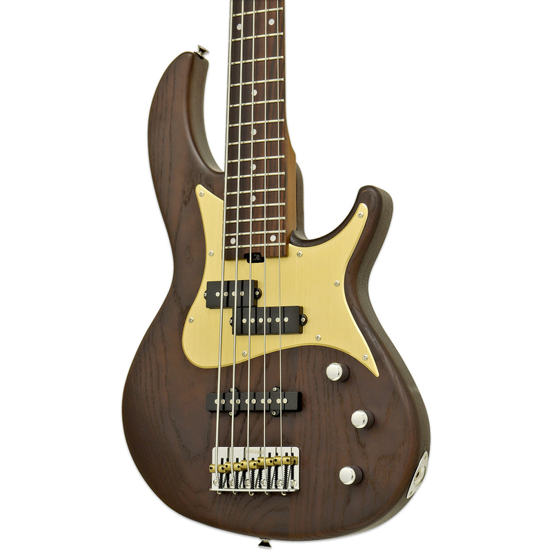 Aria Pro II 313-BB/5 -Detroit Electric Bass Guitar Bourbon Barrel Finish 5-Strings - Musical Instrument Warehouse