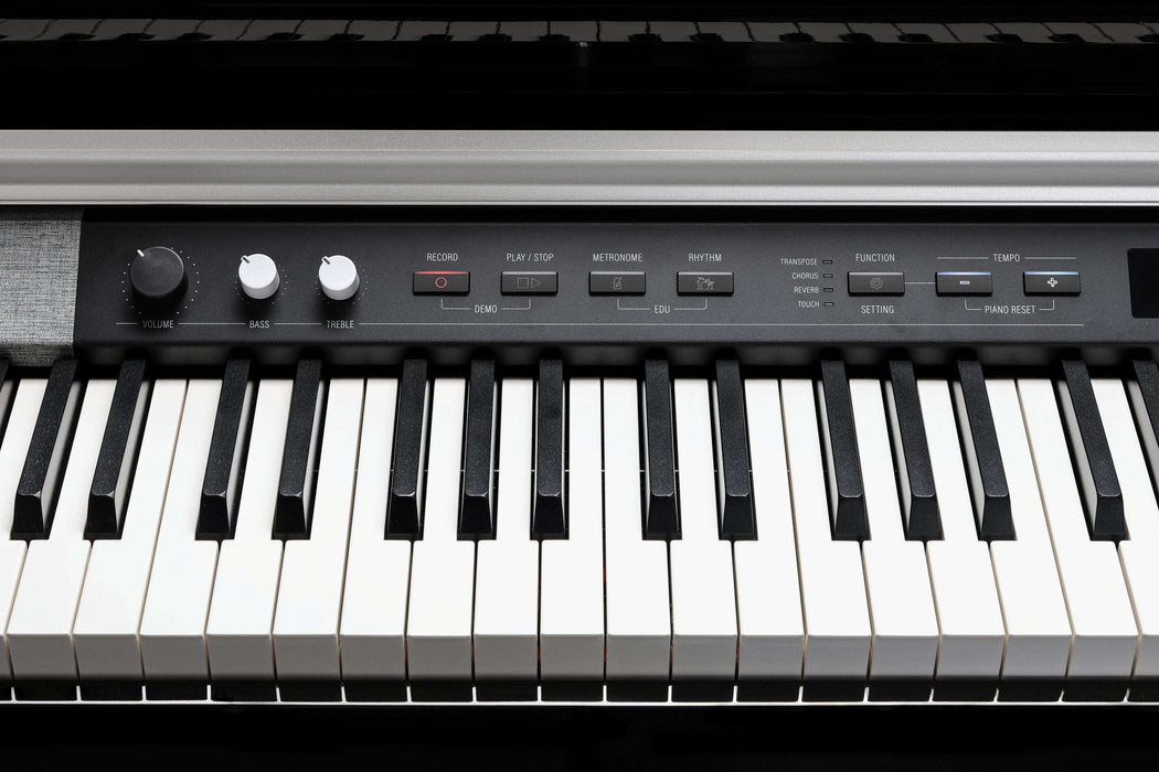 Kurzweil CUP P1 Home Digital Upright Piano | 88 Keys, Bluetooth+MIDI & USB Connectivity, Black Polish - Musical Instrument Warehouse