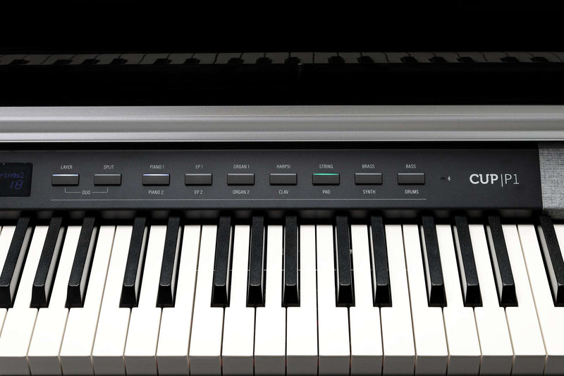 Kurzweil CUP P1 Home Digital Upright Piano | 88 Keys, Bluetooth+MIDI & USB Connectivity, Black Polish - Musical Instrument Warehouse