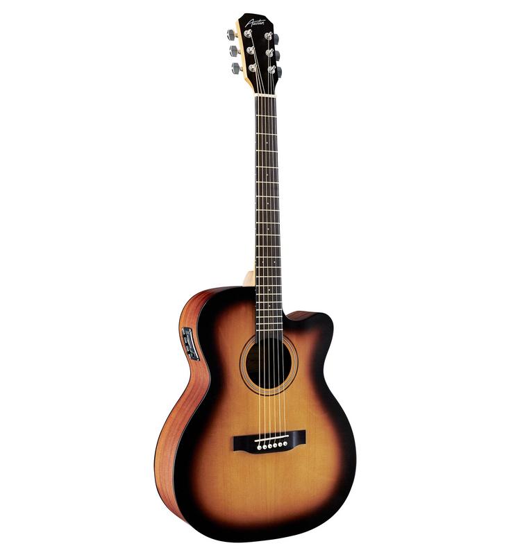 Austin AA25-OSECSB Acoustic Electric Orchestra w/ Cutaway, Satin Sunburst - Musical Instrument Warehouse
