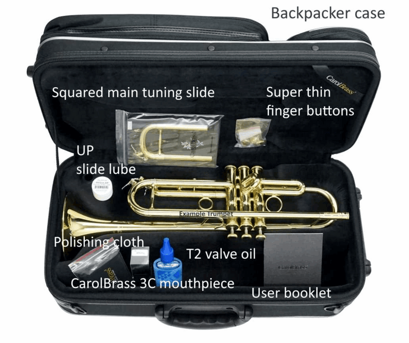 CarolBrass CTR-5060H-GSS-Bb-L Professional Bb Trumpet - Lacquer with Case - Musical Instrument Warehouse