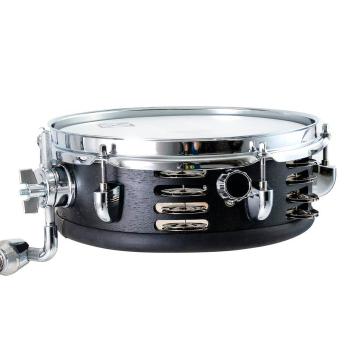 Little Roomer 3.5x10" Single Head Tambo Snare Drum with Jingles Black Coal