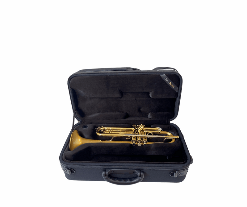 CarolBrass CTR-5060H-GSS-Bb-SLB Professional Bb Trumpet - Satin Lacquer Bell with Case - Musical Instrument Warehouse