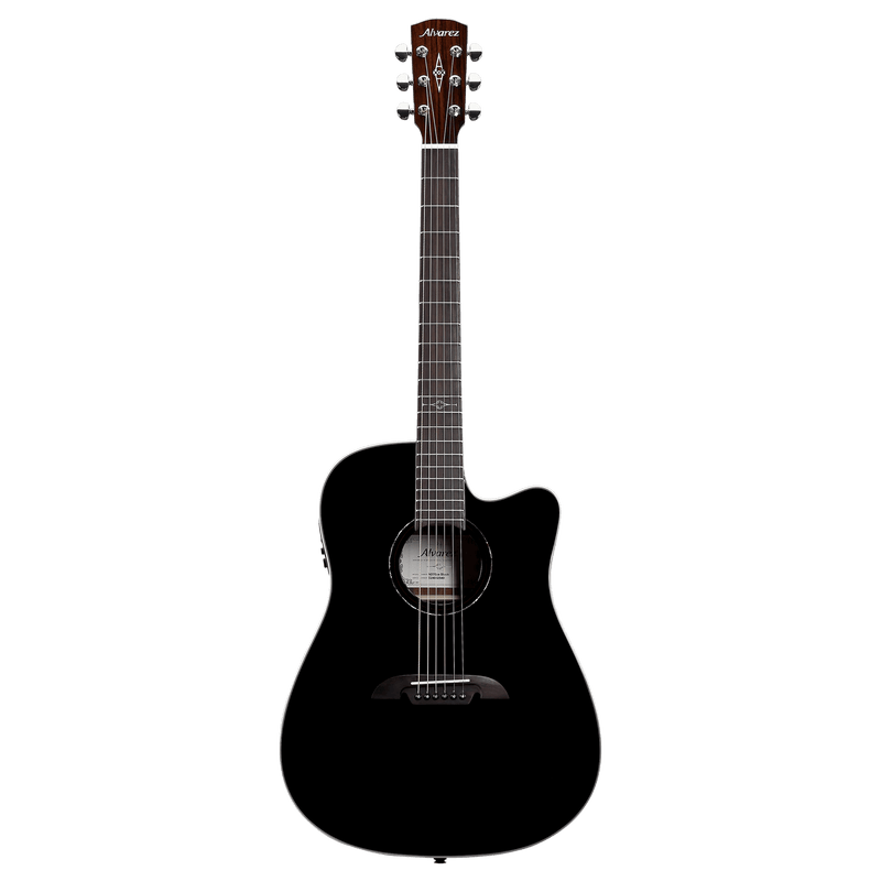 Alvarez AD70ce Dreadnought Acoustic Electric Guitar Blacktop with Cutaway - Musical Instrument Warehouse