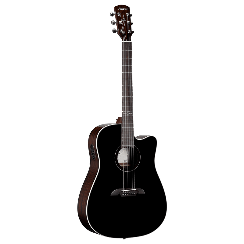Alvarez AD70ce Dreadnought Acoustic Electric Guitar Blacktop with Cutaway - Musical Instrument Warehouse