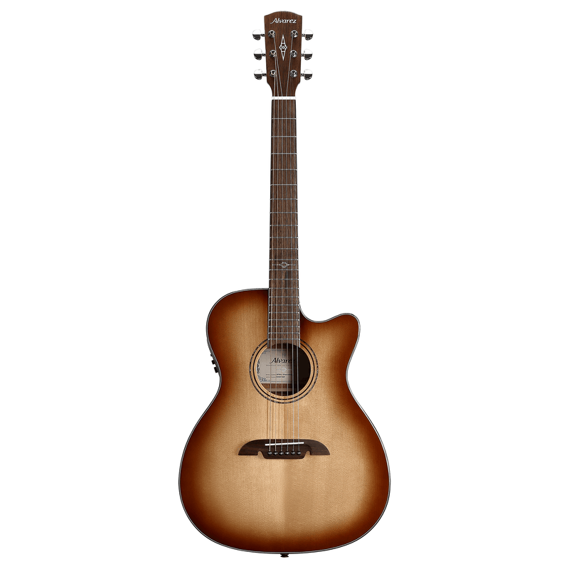 Alvarez AF60ce Shadowburst Folk/OM Acoustic-Electric Guitar with Cutaway - Musical Instrument Warehouse