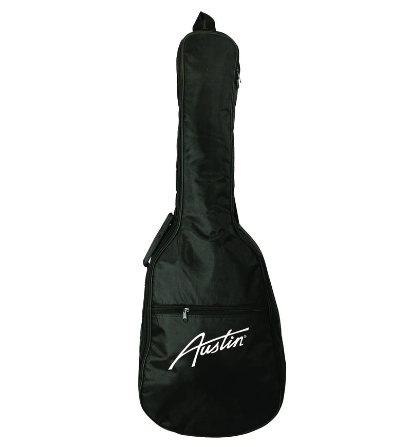 Austin AM30-DSS Travel Size Dreadnought Satin Natural Acoustic Guitar with Bag - Musical Instrument Warehouse