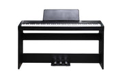 Kurzweil ST-3 Piano stand Compatible for Kurzweil KaE1 Series Piano, Wooden, Built-in three-pedal system with Soft, Sostenuto, and Sustain pedal Black - Musical Instrument Warehouse