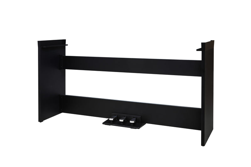 Kurzweil ST-3 Piano stand Compatible for Kurzweil KaE1 Series Piano, Wooden, Built-in three-pedal system with Soft, Sostenuto, and Sustain pedal Black - Musical Instrument Warehouse