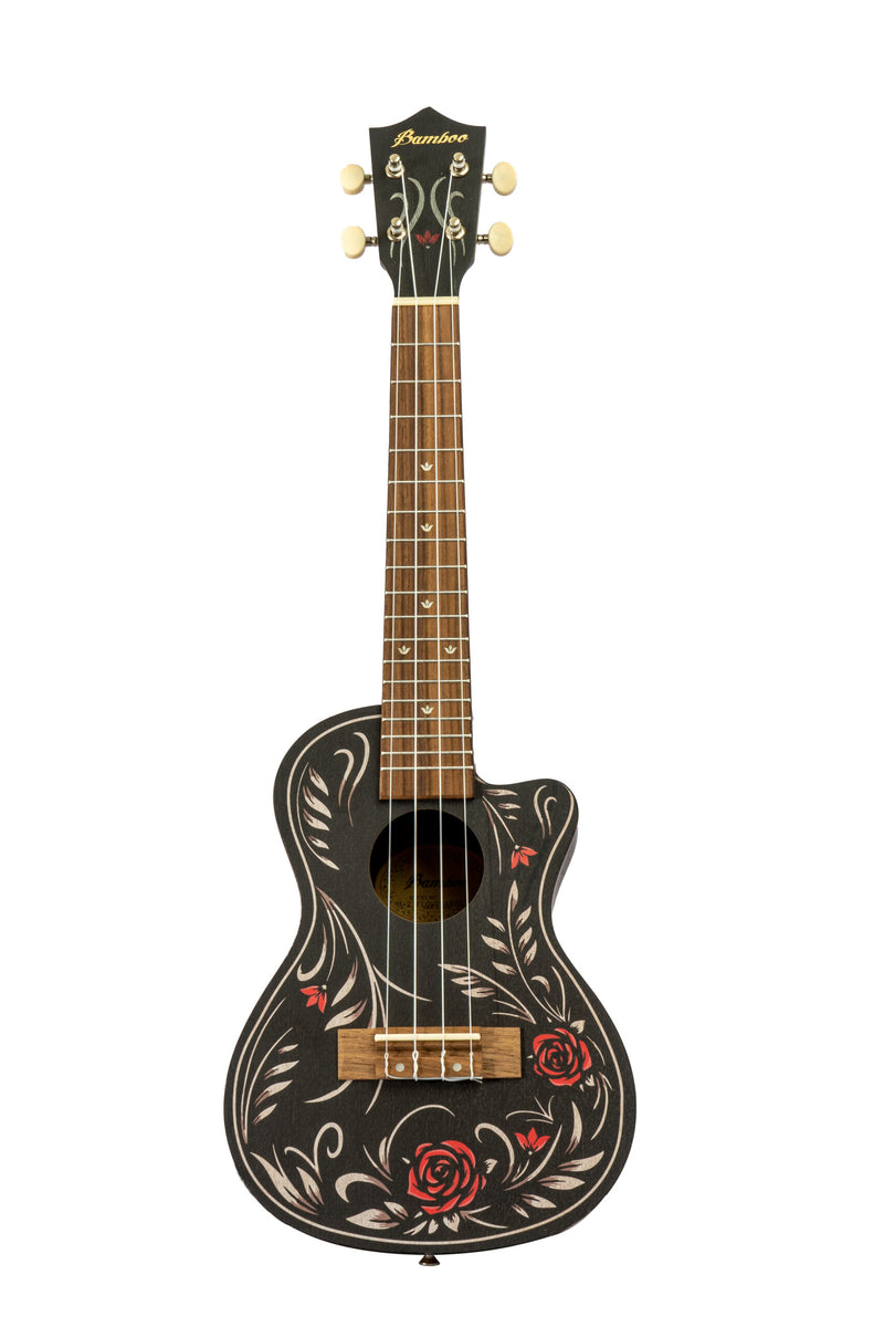 Bamboo Flower & Roll Concert Ukulele - Musical Instrument Warehouse