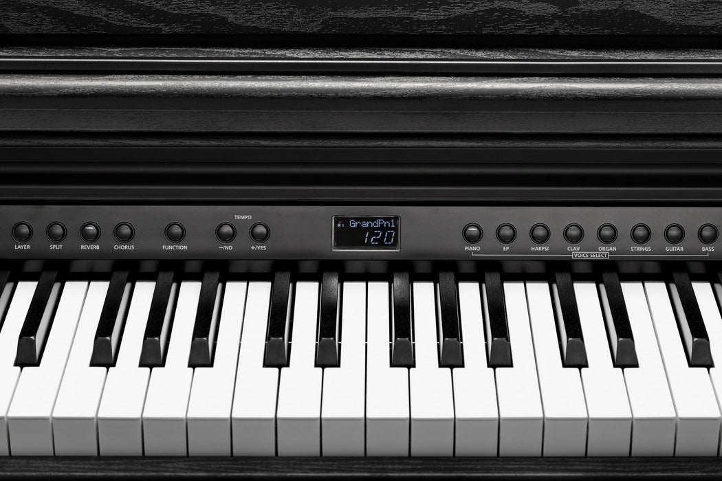 Kurzweil CUP E1 Home Digital Upright Piano | 88 Keys, Bluetooth+MIDI & USB Connectivity, Rosewood Finish