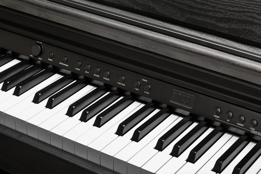 Kurzweil CUP E1 Home Digital Upright Piano | 88 Keys, Bluetooth+MIDI & USB Connectivity, Rosewood Finish