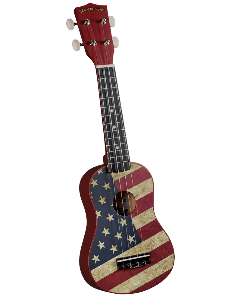 Diamond Head DU131 Maple Soprano Ukulele with Bag Satin US Flag - Musical Instrument Warehouse
