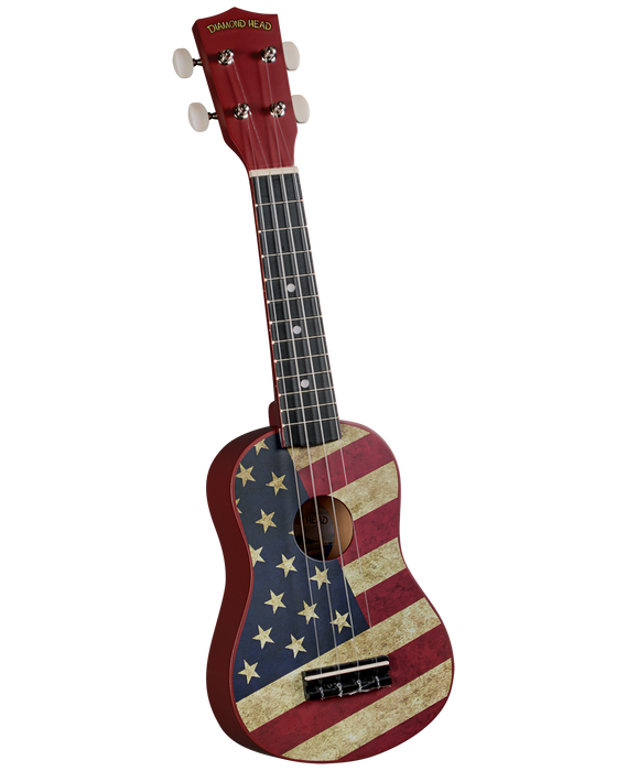 Diamond Head DU-131 Maple Soprano Ukulele with Bag Satin US Flag