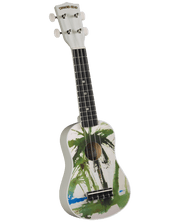 Diamond Head DU132 Maple Soprano Ukulele with Bag Satin Palm Tree - Musical Instrument Warehouse