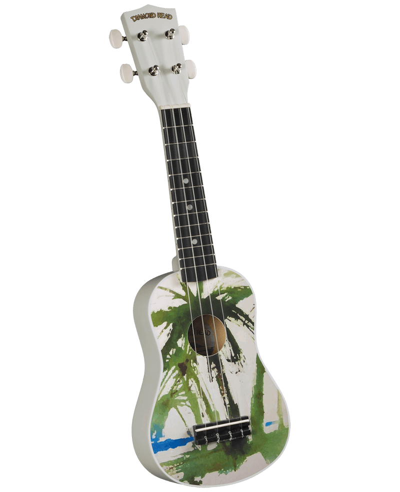 Diamond Head DU132 Maple Soprano Ukulele with Bag Satin Palm Tree - Musical Instrument Warehouse