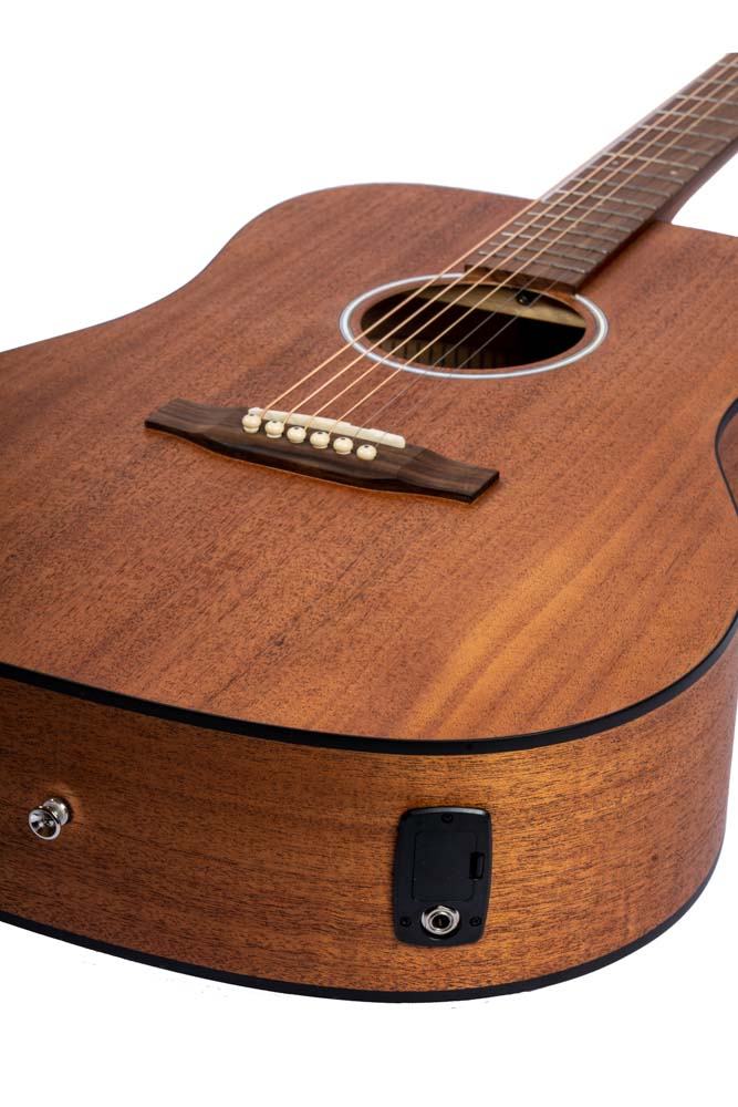 Bamboo Dreadnought 41" Mahogany Harmony Acoustic Guitar With EQ - Musical Instrument Warehouse