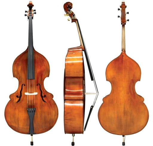 GEWA Bass, Rubner 68B, Antiqued, Busseto Shaped, Arched, Setup 3/4 Size - Musical Instrument Warehouse