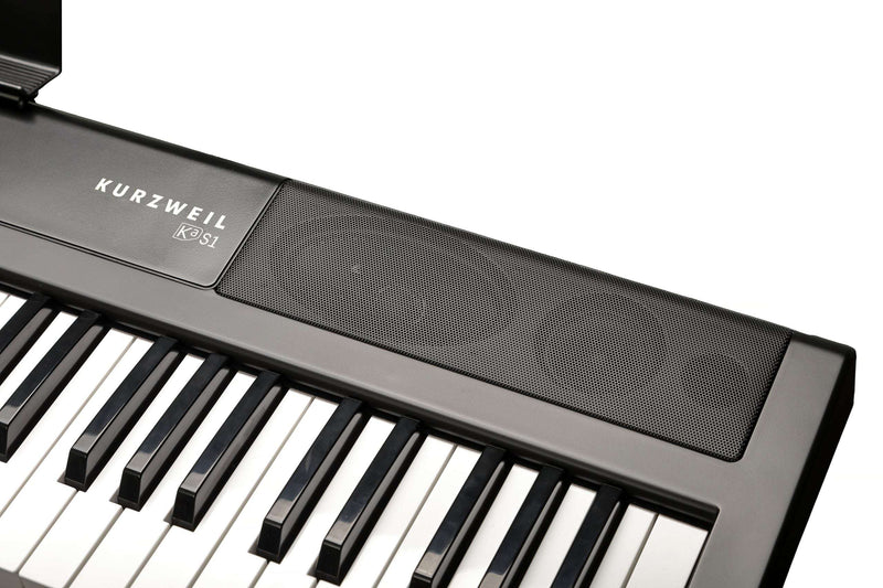 Kurzweil Ka S1 88-Key Semi-Weighted Hammer Action Digital Piano with 16 flagship Voices + Power Supply + Sustain Pedal (Black) - Musical Instrument Warehouse