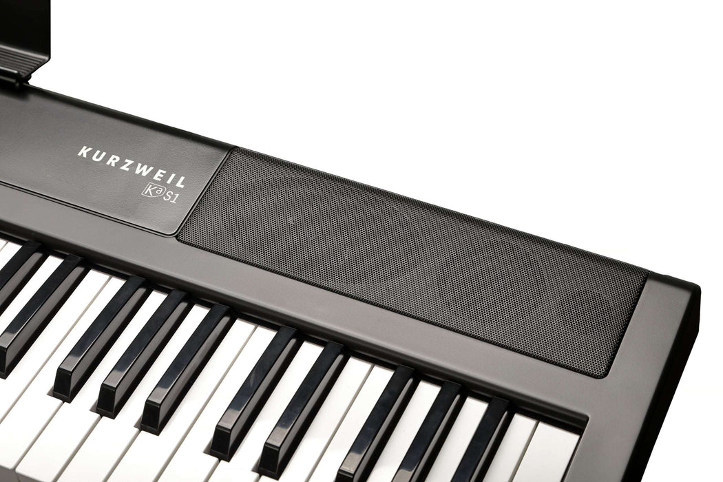 Kurzweil Ka S1 88-Key Semi-Weighted Hammer Action Digital Piano with 16 flagship Voices + Power Supply + Sustain Pedal (Black) - Musical Instrument Warehouse