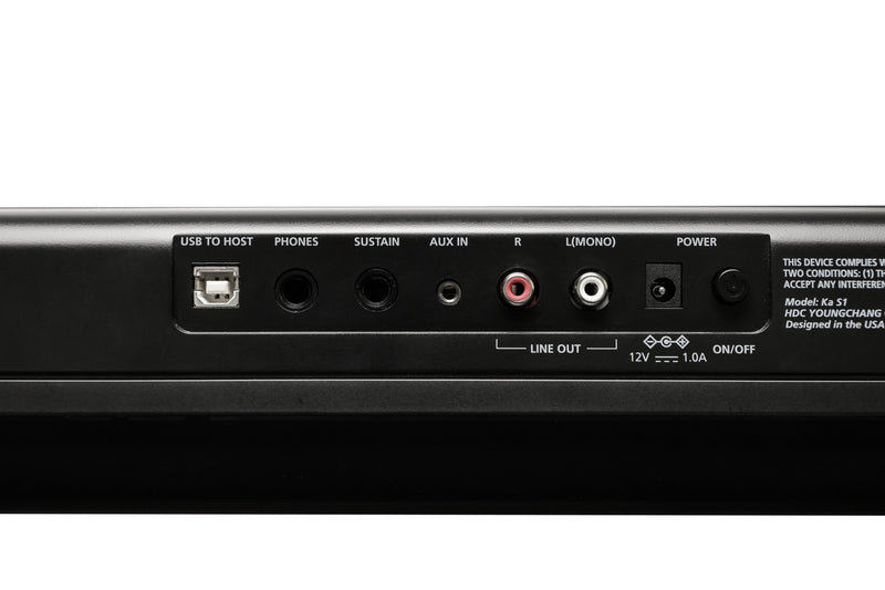 Kurzweil Ka S1 88-Key Semi-Weighted Hammer Action Digital Piano with 16 flagship Voices + Power Supply + Sustain Pedal (Black) - Musical Instrument Warehouse