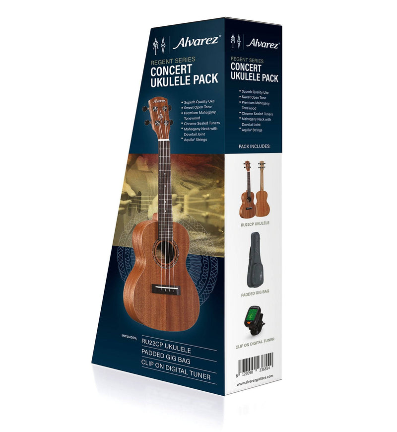 Alvarez RU22CP Regent Series Concert Ukulele Pack w/Tuner and Gig Bag - Musical Instrument Warehouse