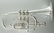 CarolBrass CCR-6880-GLS-C-S Professional Cornet Silver - Musical Instrument Warehouse