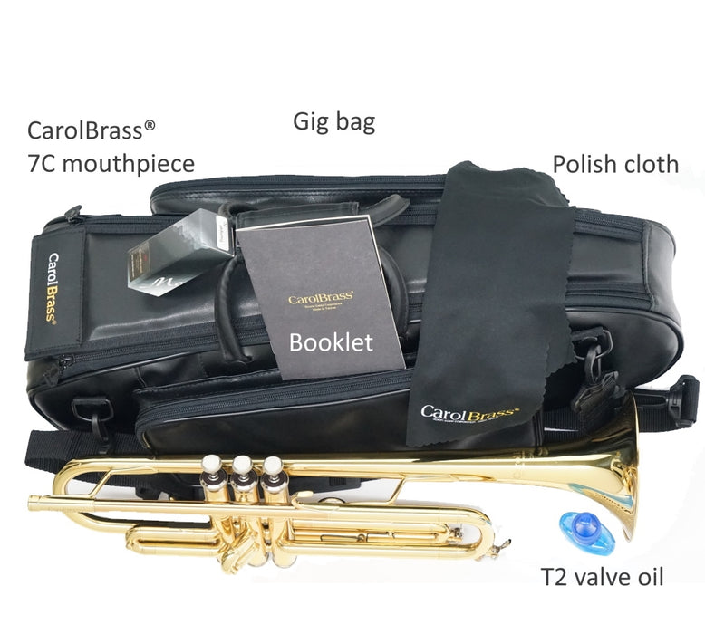 Carol Brass Student Model Trumpet – CTR‐1000H‐YSS‐Bb-L - Yellow Brass Lacquer Finish