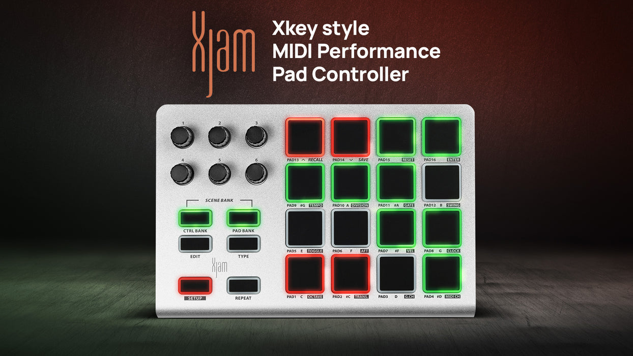 Xjam USB MIDI Performance Controller, polyphonic aftertouch, plug & play on iPad, iPhone, Mac, PC and Software Suite Included