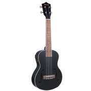 Bamboo U23-VIO-BK-Q Black Violin Concert with Eq Ukulele - Musical Instrument Warehouse