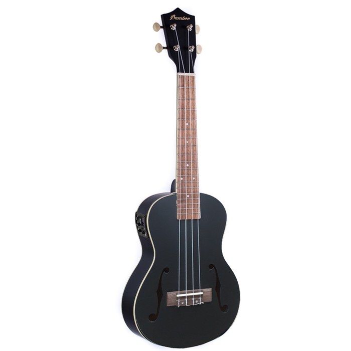Bamboo U23-VIO-BK-Q Black Violin Concert with Eq Ukulele