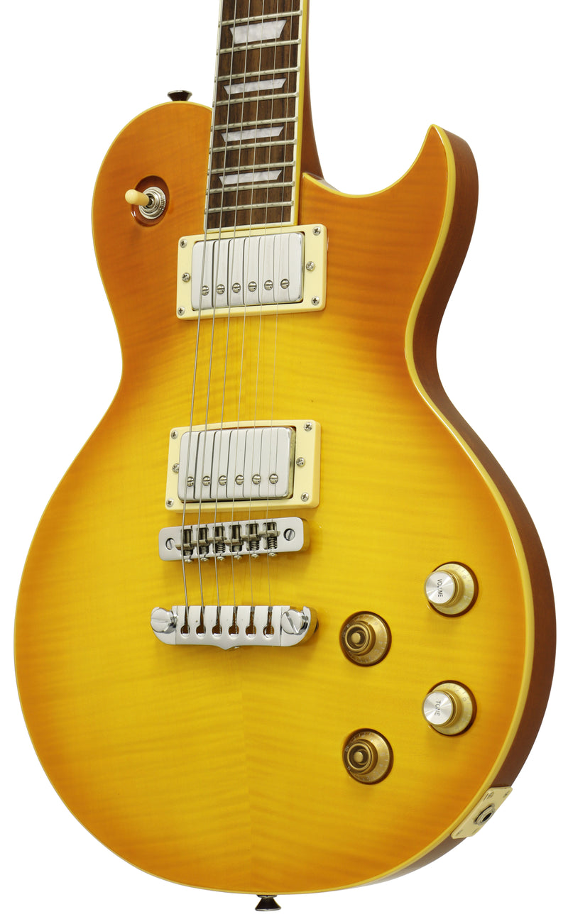 Aria Pro II PE-350PG Electric Guitar - Tribute Aged Lemon Drop - Musical Instrument Warehouse