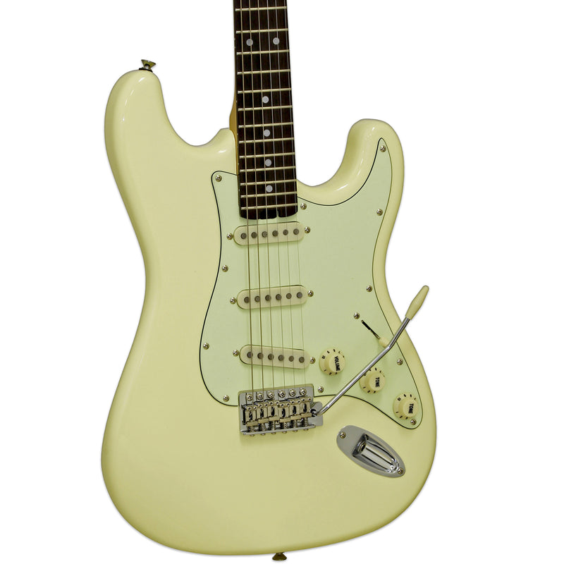 Aria Pro II STG-62 Modern Classic Electric Guitar Vintage White - Musical Instrument Warehouse