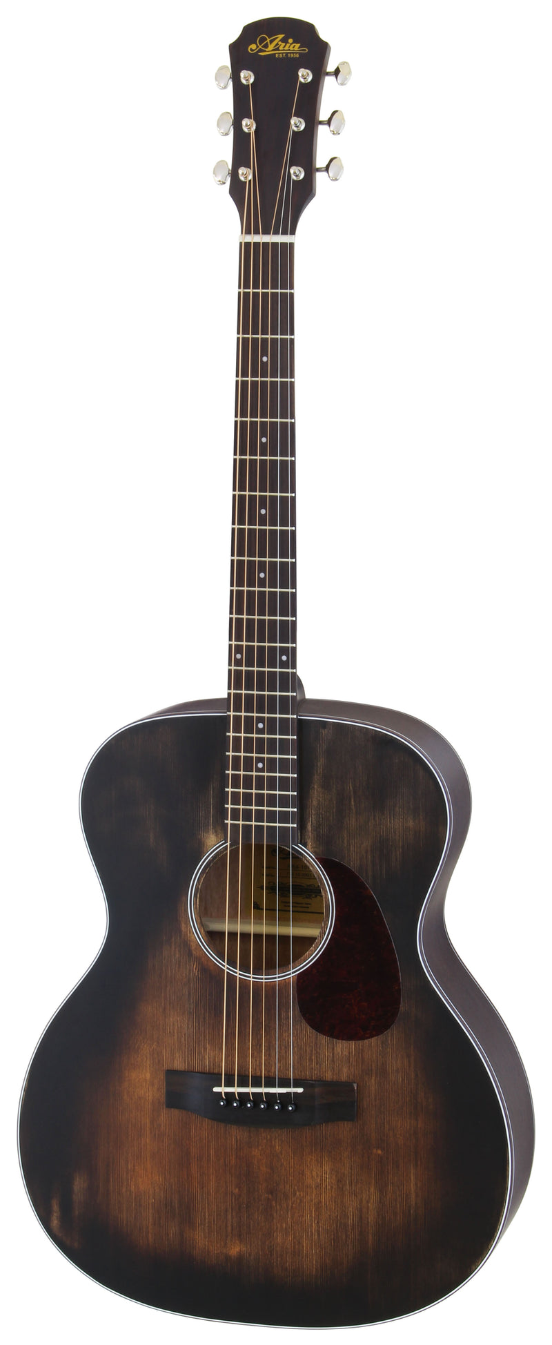 Aria OM 101DP Delta Player Vintage Delta Blues Muddy Brown - Musical Instrument Warehouse