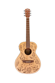 Bamboo Rock & Roses Vision Acoustic Guitar With EQ - Musical Instrument Warehouse