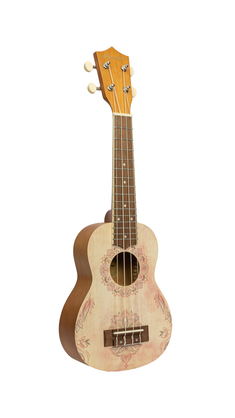 Bamboo Lotus Mandala Soprano Ukulele - Musical Instrument Warehouse