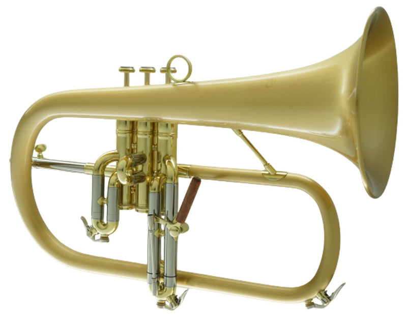 CarolBrass CFL-6200-GSS-Bb-SLB Professional Flugelhorn Satin Lacquer Bell - Musical Instrument Warehouse